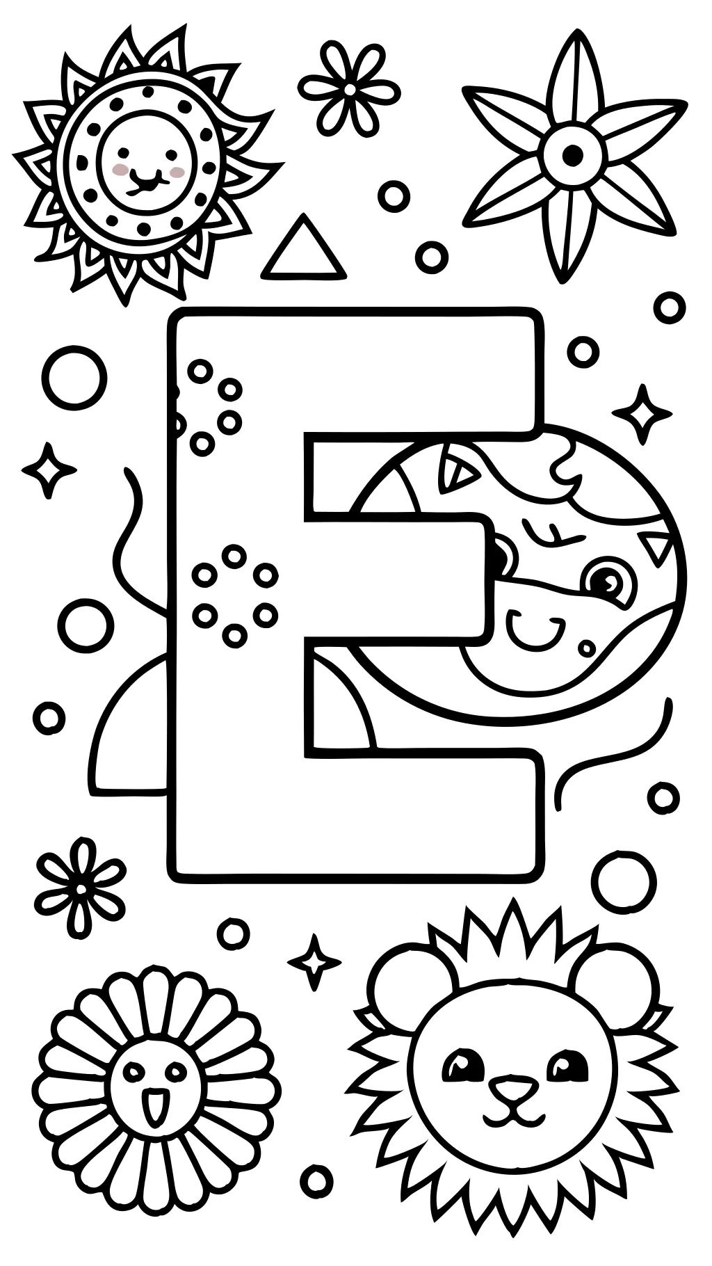 letter e coloring pages